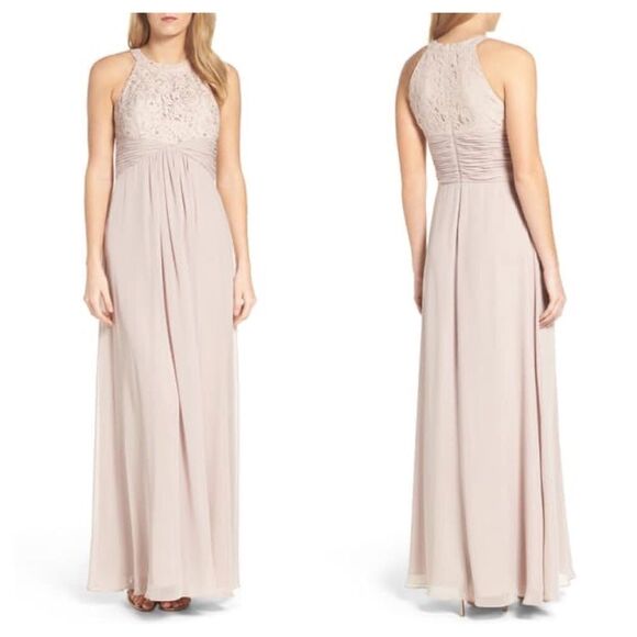 Eliza J Beaded Lace & Chiffon Gown Size 8 - Picture 1 of 12